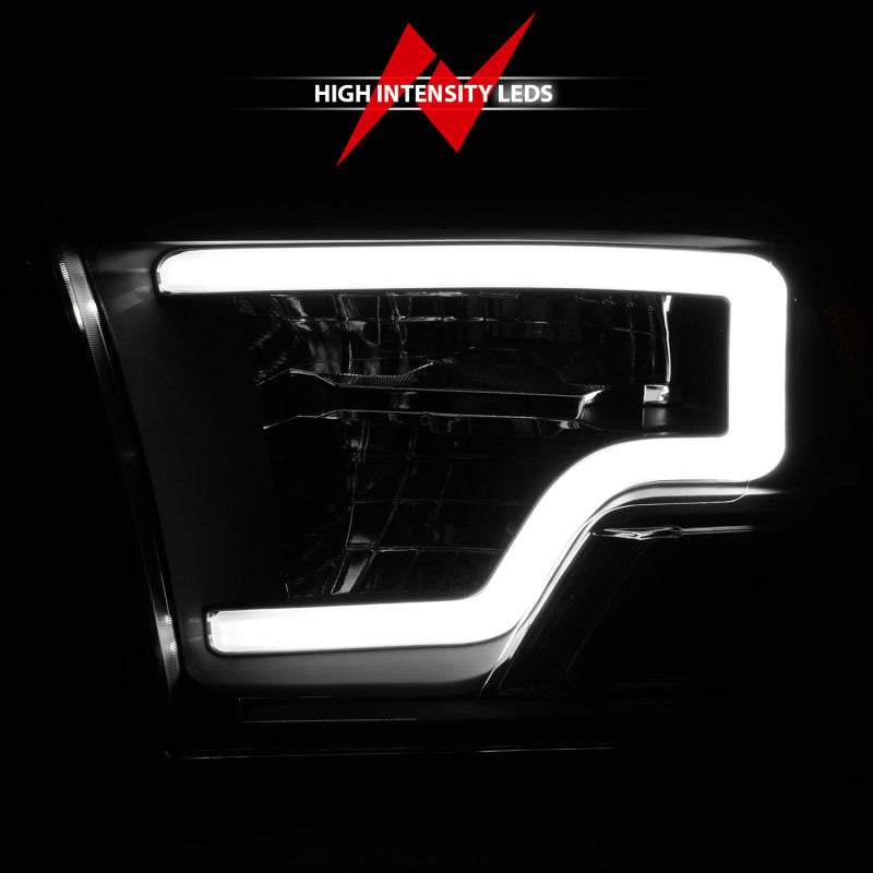 ANZO 2009-2020 Dodge Ram 1500 Full LED Square Projector Headlights with Black Housing and Clear Lens