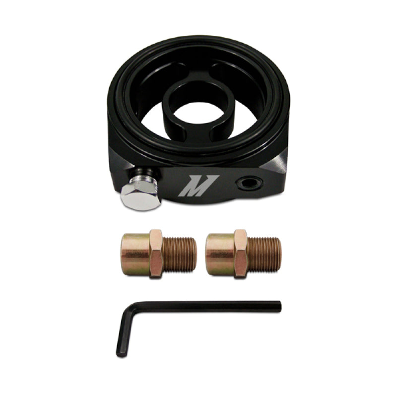 Mishimoto Oil Sandwich Plate Adapter with 3 x 1/8in NPT Ports – Universal Fitment for Automotive Applications
