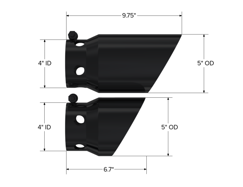 MBRP Armor BLK Exhaust Tip for Ford F-250 Super Duty – Black Coated Double Tip, 6.7 and 9.7 Inches Length, Part Number MBRP T5111BLK