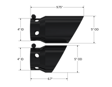 Load image into Gallery viewer, MBRP Armor BLK Exhaust Tip for Ford F-250 Super Duty – Black Coated Double Tip, 6.7 and 9.7 Inches Length, Part Number MBRP T5111BLK