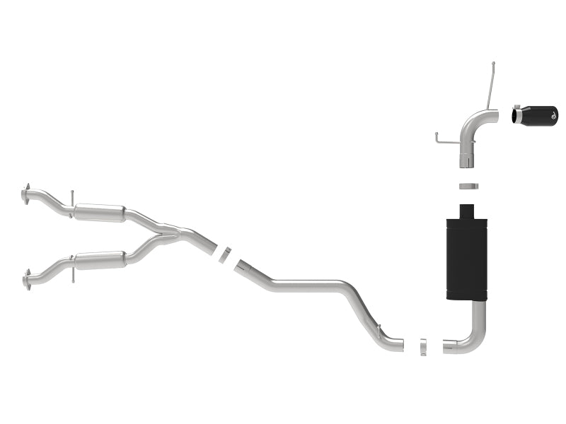 aFe Large Bore HD 3-inch Stainless Steel Cat-Back Exhaust System with Black Tips for Jeep Grand Cherokee (WK2) 2014-2016 V6-3.6L