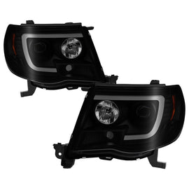 Spyder 05-11 Toyota Tacoma Version 2 Projector Headlights with Light Bar DRL - Black Smoke Smoke