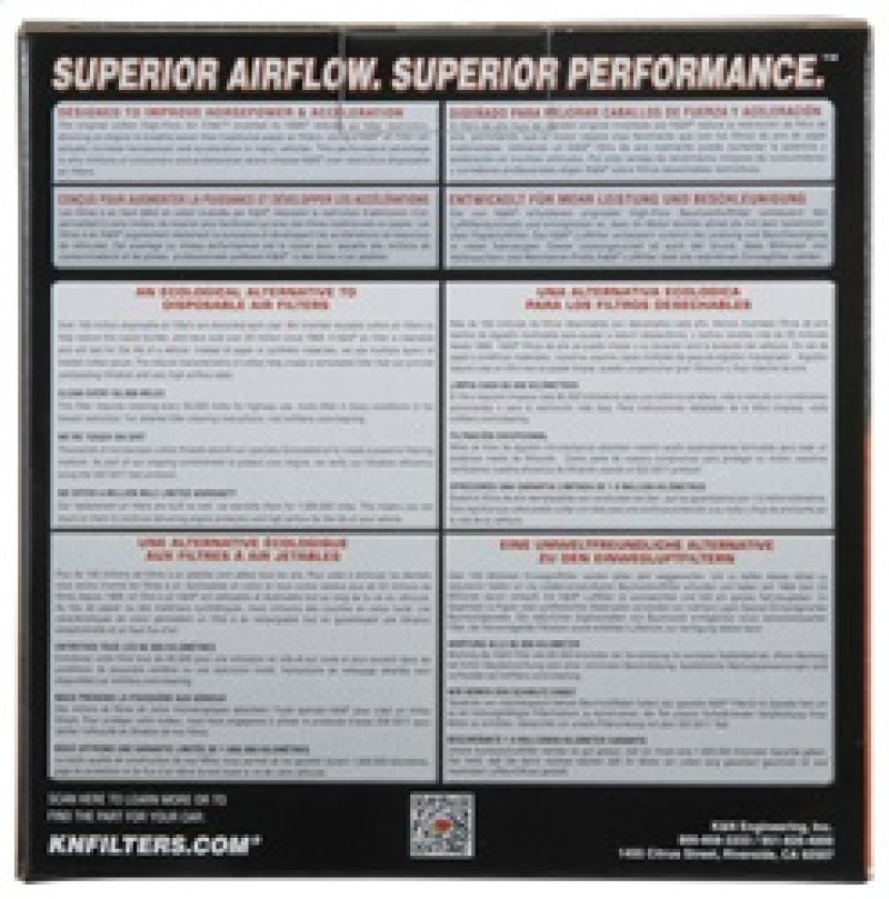 K&N Engineering 15-18 Audi A4 High-Flow Reusable Drop-In Air Filter Part #knnE-0647