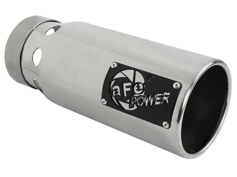 aFe Saturn 4S Stainless Steel Intercooled Exhaust Tip - Polished 4 in Inlet x 5 in Outlet x 12 in Length