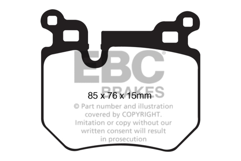 EBC Yellowstuff Rear Brake Pads for BMW 135i and 135is * High-Performance Street and Track Use