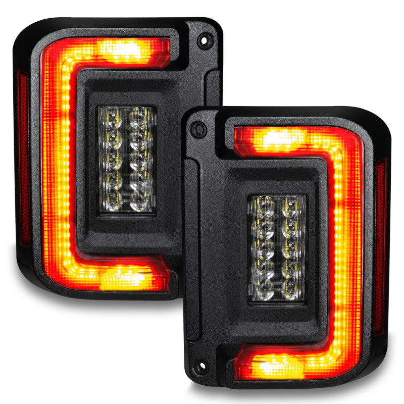 Oracle Lighting Jeep Wrangler JK Flush Mount LED Tail Lights - Low Profile, High Power Reverse and Signature Perimeter Lighting