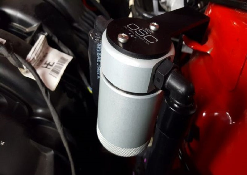 J&L 3.0 Driver Side Oil Separator JLT3029D-C for 2015-2023 Ford Mustang EcoBoost, Clear Anodized