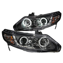 Load image into Gallery viewer, ANZO 2006-2011 Honda Civic Projector Headlights with Halo in Black (CCFL)