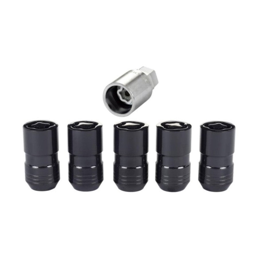 McGard M14 x 1.5 Cone Seat Wheel Lock Nut Set – Black, 5 Pieces with Matching Key for Jeep Wrangler