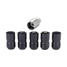 Load image into Gallery viewer, McGard M14 x 1.5 Cone Seat Wheel Lock Nut Set – Black, 5 Pieces with Matching Key for Jeep Wrangler