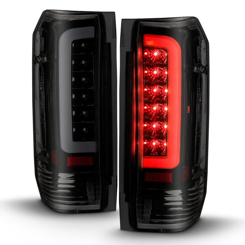 ANZO 1987-1996 Ford F-150 LED Tail Lights with Smoke Lens and Black Housing - Pair