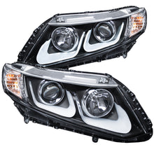 Load image into Gallery viewer, ANZO 2012-2015 Honda Civic Projector Headlights with U-Bar, Black Housing, Clear Lens - Pair