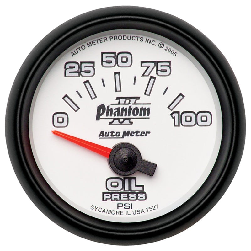 AutoMeter Phantom II 52mm Short Sweep Electronic Oil Pressure Gauge Part Number ATM7527