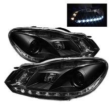 Load image into Gallery viewer, Spyder Volkswagen Golf/GTI 2010-2013 Projector Headlights with DRL - Black, Halogen Model (Part Number: PRO-YD-VG10-DRL-BK)