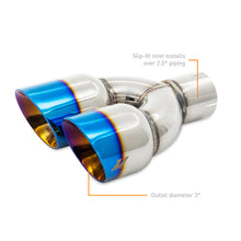 Load image into Gallery viewer, Mishimoto Dual Offset Exhaust Tips 2.5-inch Inlet, 3-inch Outlet with Burnt Finish