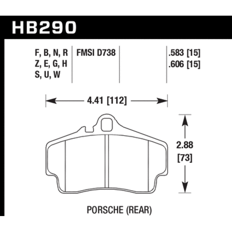 Hawk Performance - 98-08 Porsche 911 ER-1 Front Brake Pad Set - HB290D.583