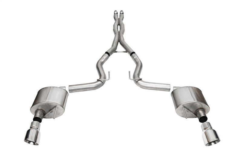 CORSA Performance 2024 Ford Mustang GT Xtreme Cat-Back Exhaust System with 3.0-Inch Dual Exit and 4.5-Inch Pro Series Tips