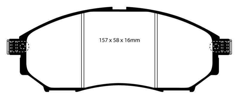 EBC Greenstuff 06-09 Infiniti FX35 Front Brake Pads - Heavy Duty 4x4 Offroad Performance
