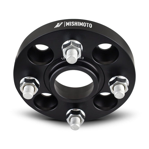 Mishimoto 4x100 Wheel Spacers for Honda Civic and Prelude – 15mm Thickness, Black Anodized, M12x1.5 Studs