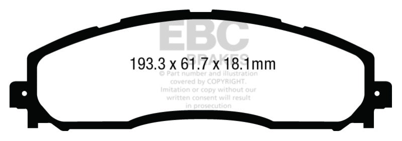 EBC Yellowstuff Rear Brake Pads for Ford F-250 Super Duty - Part Number EBC DP43016R