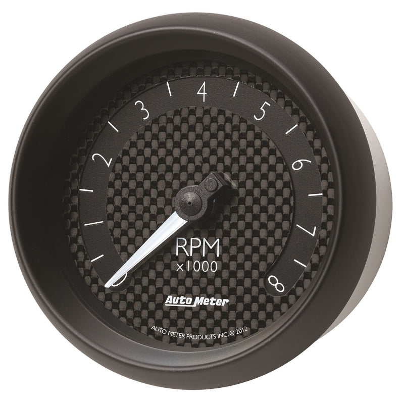 AutoMeter GT Series 3-3/8 Inch In-Dash 8,000 RPM Tachometer with White LED Lighting