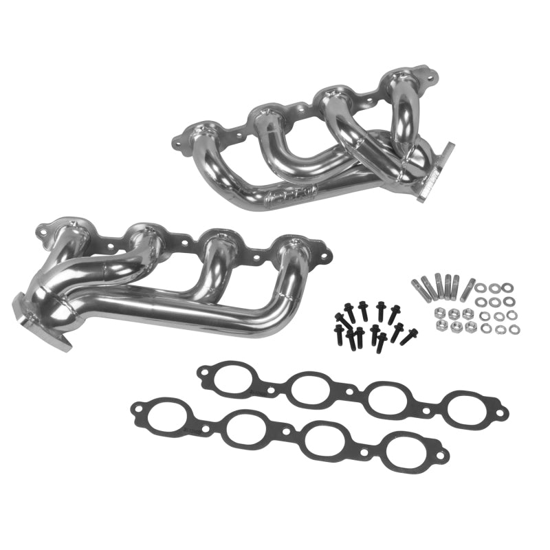 BBK 14-18 GM Truck 5.3/6.2L Shorty Tuned Length Exhaust Headers - Polished Silver Ceramic Coating