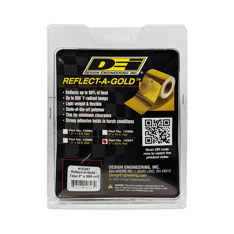 DEI Reflect-A-GOLD 2-inch x 30 ft Heat Barrier Tape for Automotive Heat Protection