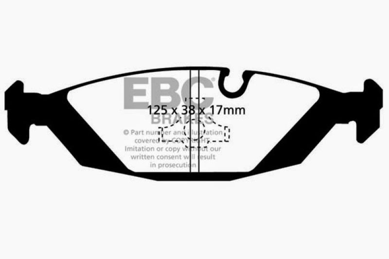 EBC Greenstuff 2000 Series Rear Brake Pads for BMW 318i, 325i, and 325is (Part No. EBCDP2447)