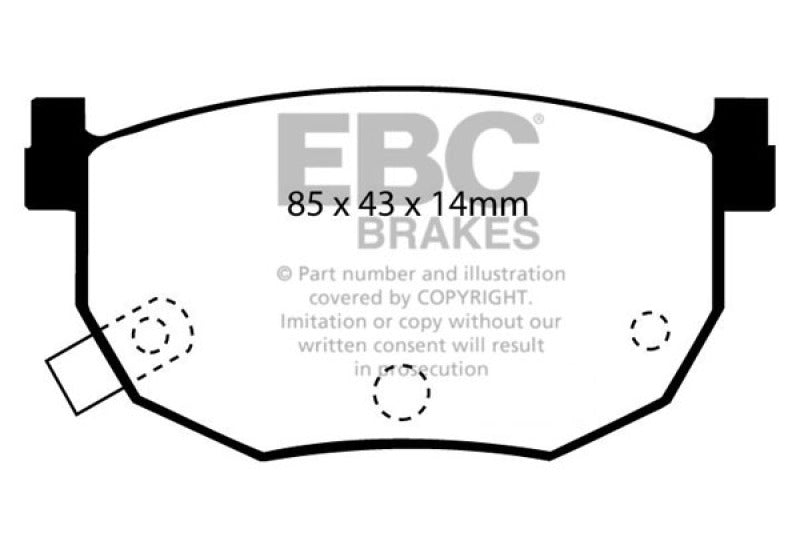 EBC Ultimax OEM Replacement Rear Brake Pads for Nissan 240SX and Hyundai Elantra 2.0 * Part Number EBCUD272