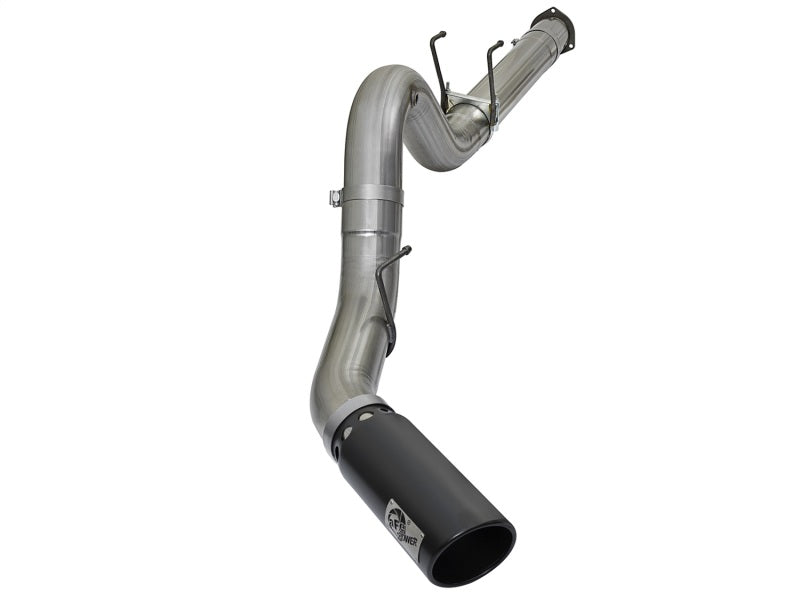 aFe Large Bore-HD 5-inch DPF Back Exhaust System for 2017 Ford Diesel Trucks with Black Tip * Part Number afe49-43090-B
