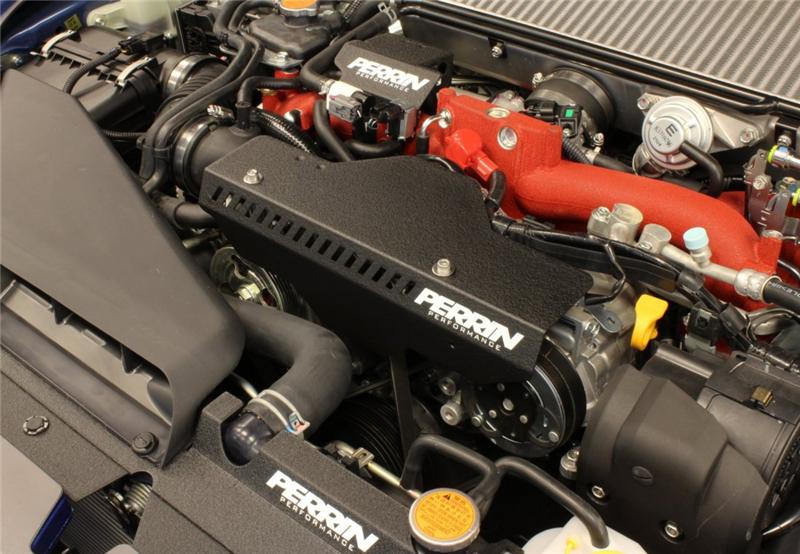 Perrin Performance Black Pulley Cover for Subaru WRX, STI, and Impreza (Part #PSP-ENG-150BK)