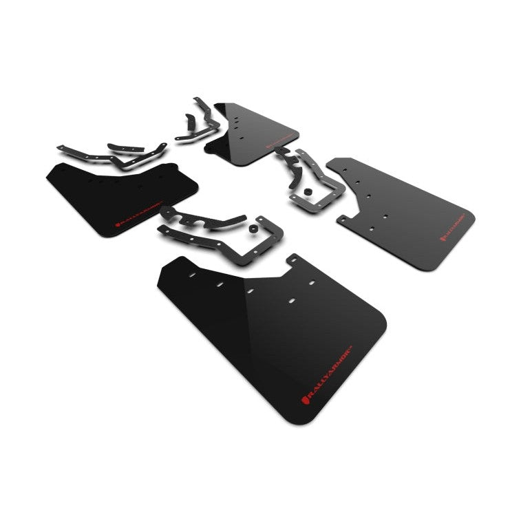 Rally Armor UR Series Black Mud Flaps with Red Logo for 2024 Toyota Tacoma