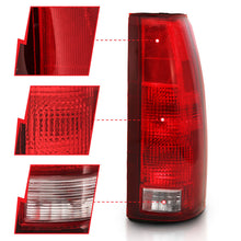 Load image into Gallery viewer, ANZO 1988-1999 Chevy C1500 Taillight Set with Circuit Board – Chrome Housing, Red/Clear Lens, OE Replacement