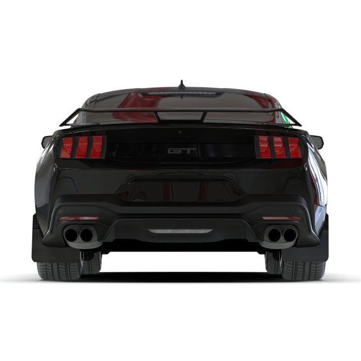 Rally Armor 2024+ Ford Mustang Black UR Mud Flap w/ Metallic Black Logo