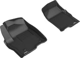 3D MAXpider KAGU Series All-Weather Floor Mats for Chevrolet Silverado 1500 and GMC Sierra 1500 (2019-2020) - Black, 2 Pieces