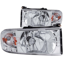 Load image into Gallery viewer, ANZO 1994-2001 Dodge Ram Crystal Headlight Set with LED, Clear Lens, Chrome Housing - Pair