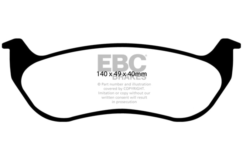 EBC Yellowstuff Rear Brake Pads for 2005-2006 Jeep Wrangler * High-Performance Street and Track Use