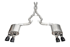 CORSA Performance 24+ Ford Mustang Dark Horse 5.0L 3-inch Dual Rear Cat-Back Exhaust with Black PVD Tips * Part Number COR21265BLK