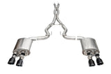 CORSA Performance 24+ Ford Mustang Dark Horse 5.0L 3-inch Dual Rear Cat-Back Exhaust with Black PVD Tips * Part Number COR21265BLK