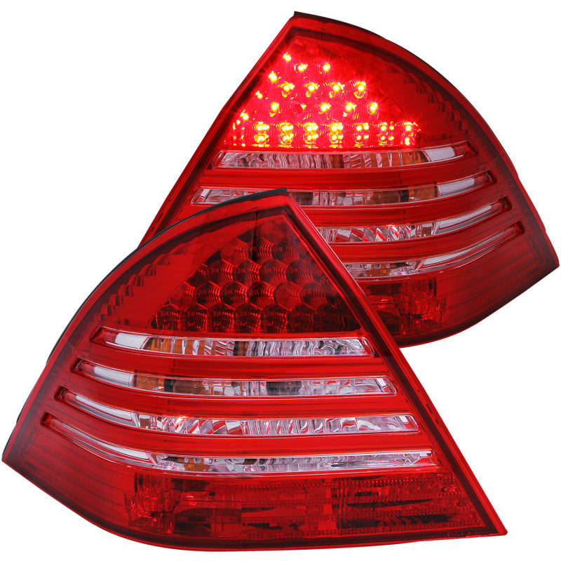ANZO Mercedes-Benz C-Class W203 Tail Light Assembly Red/Smoke Pair Part ANZ221151
