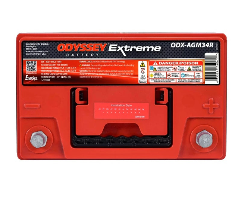 Odyssey Battery AGM2 34R-PC1500T Extreme AGM Battery for Automotive and Commercial Use