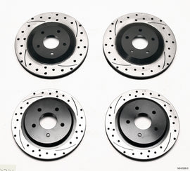 Wilwood Rotor Kit Front and Rear for Chevrolet Corvette C5 and C6 (1997-2013) - Dimpled and Slotted Performance Upgrade