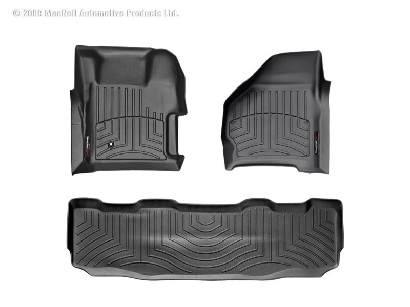 WeatherTech FloorLiner DigitalFit for 2006-2007 Ford F-250 and F-350 Super Duty * Front and Rear Black Floor Mats with 4-Wheel Drive Shifter Cutouts