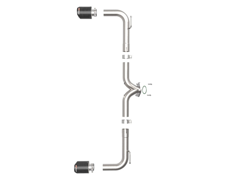 aFe Takeda 2-1/2 inch Stainless Steel Axle-Back Exhaust System with Carbon Fiber Tips for Mazda 3 2014-2018