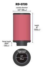 Load image into Gallery viewer, K&amp;N Engineering Universal Rubber Air Filter with 2.5 Inch Flange Diameter - Model RN-0720