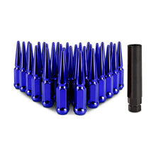 Load image into Gallery viewer, Mishimoto Steel Spiked Lug Nuts M14 x 1.5 – Blue, 32-Piece Set