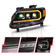 Load image into Gallery viewer, ANZO 15-22 Chevy Colorado Full LED Headlights with Sequential Turn Signal and Initiation - Black Housing