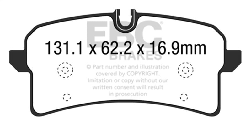 EBC DP52204NDX Bluestuff NDX Rear Brake Pads for 2015-2018 Audi RS7 and 2015-2016 Porsche Macan