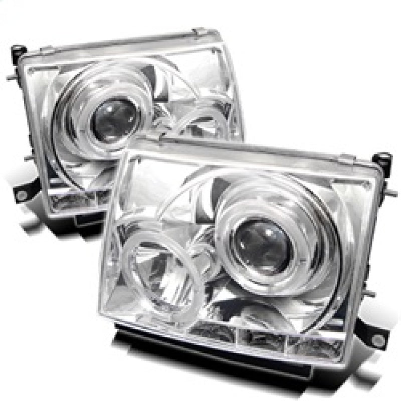 Spyder Toyota Tacoma 97-00 Projector Headlights with LED Halo - Chrome Finish, OEM-Style Replacement