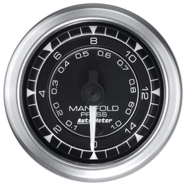 AutoMeter Chrono 2-1/16 inch 15 PSI Manifold Pressure Gauge for Turbo and Supercharger Monitoring